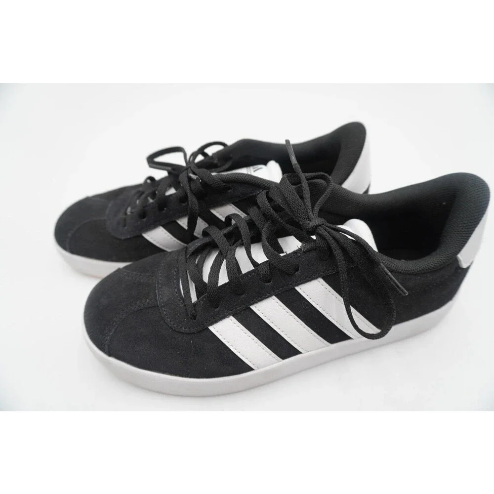 Adidas Unisex Kid's Lace Up VL Court 3.0 Sneakers JL3 Black Size US:4 UK:3.5